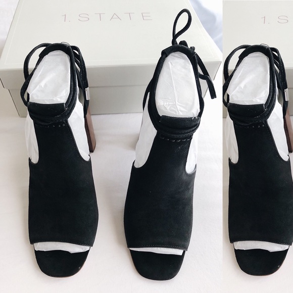 ✨New 1.STATE Tilya Suede Block Heel Sandals 7.5M - Picture 6 of 8